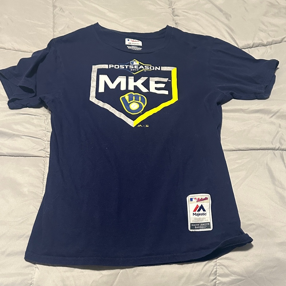 Majestic Navy Blue MKE Postseason Tee